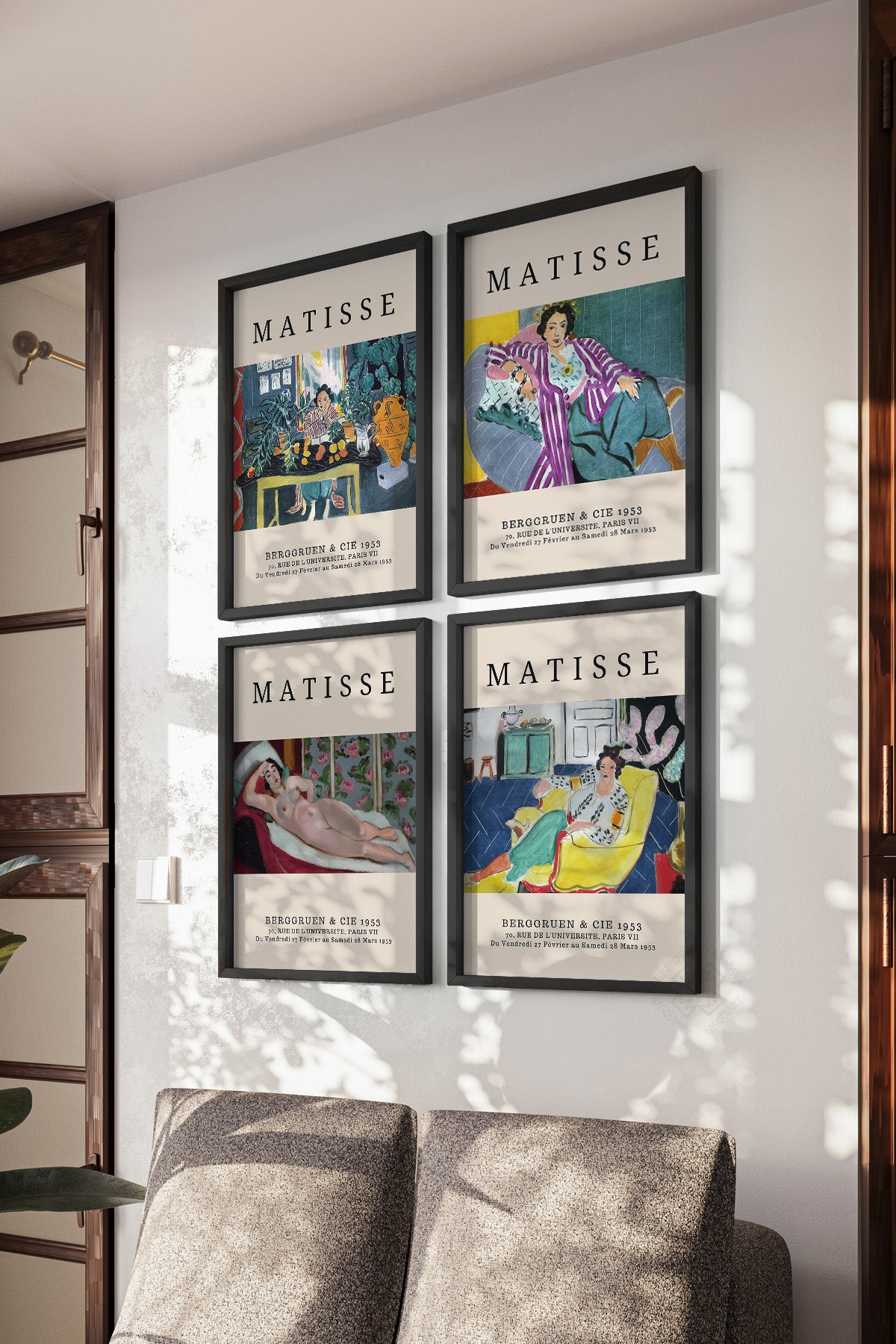 Matisse 4'lü Siyah Çerçeveli Poster, Tablo Seti No:55