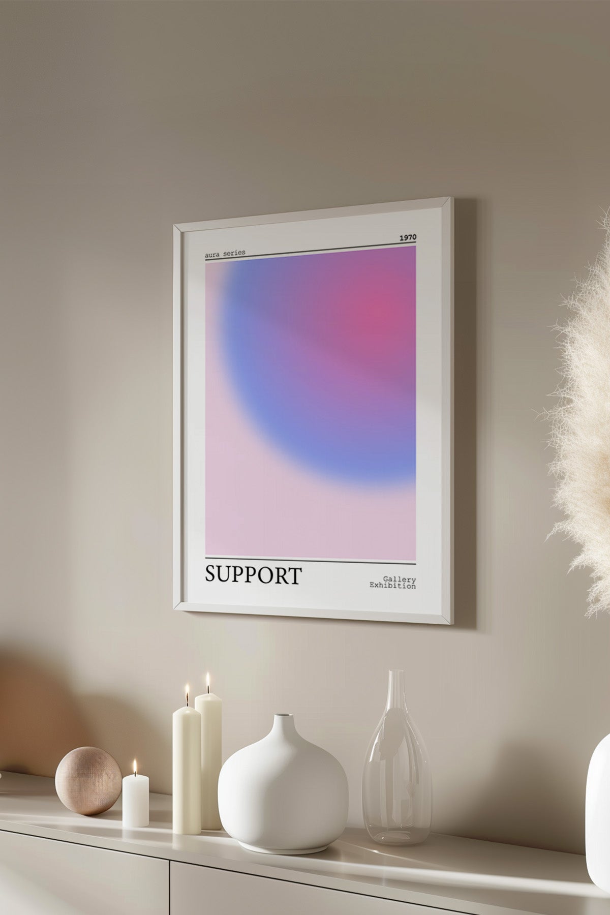 Aura Serisi Beyaz Çerçeveli Poster, Tablo No:65