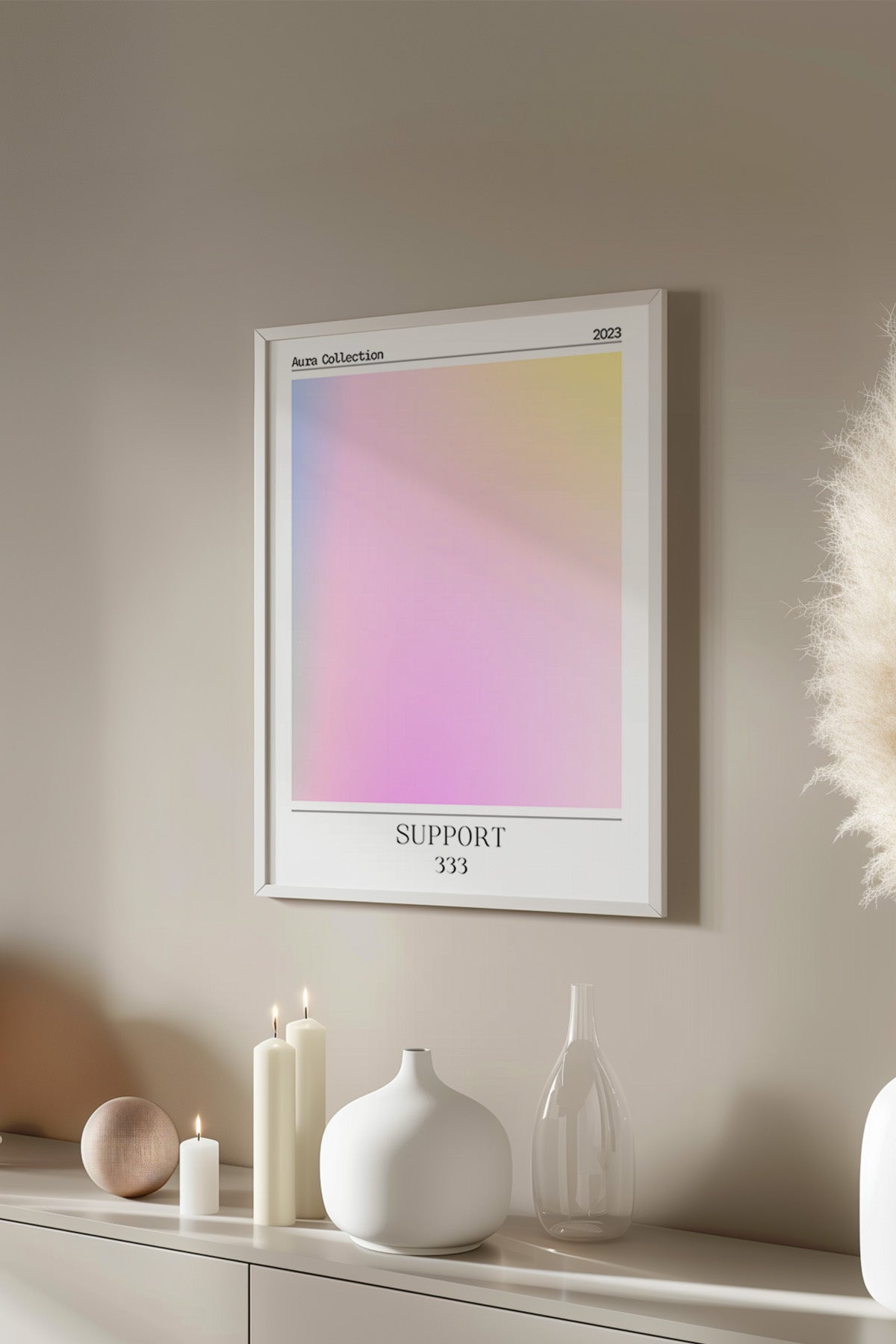 Aura Serisi Beyaz Çerçeveli Poster, Tablo No:185