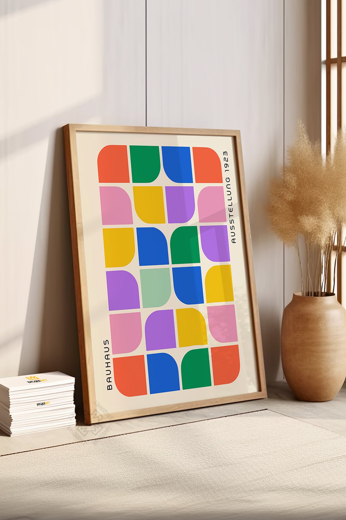 Bauhaus Serisi Ahşap Çerçeveli Poster, Tablo No:99