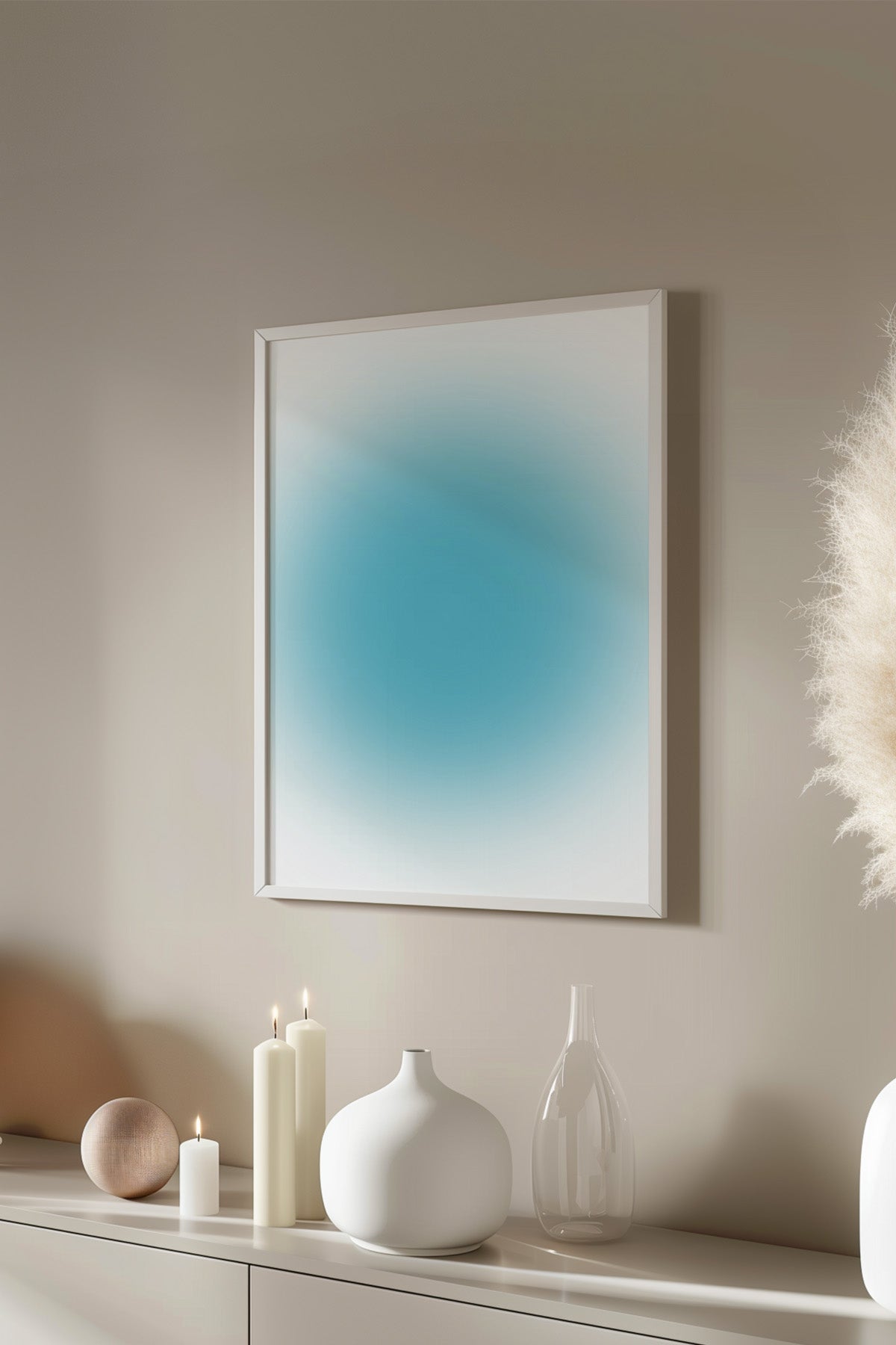 Aura Serisi Beyaz Çerçeveli Poster, Tablo No:87