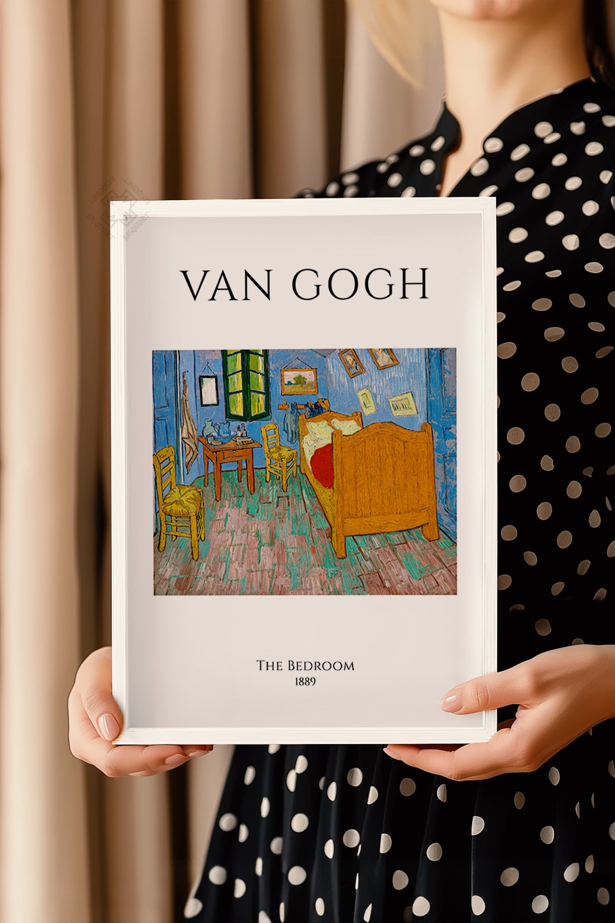 Vincent Van Gogh Serisi Beyaz Çerçeveli Poster, Tablo Duvar Dekoru No:19