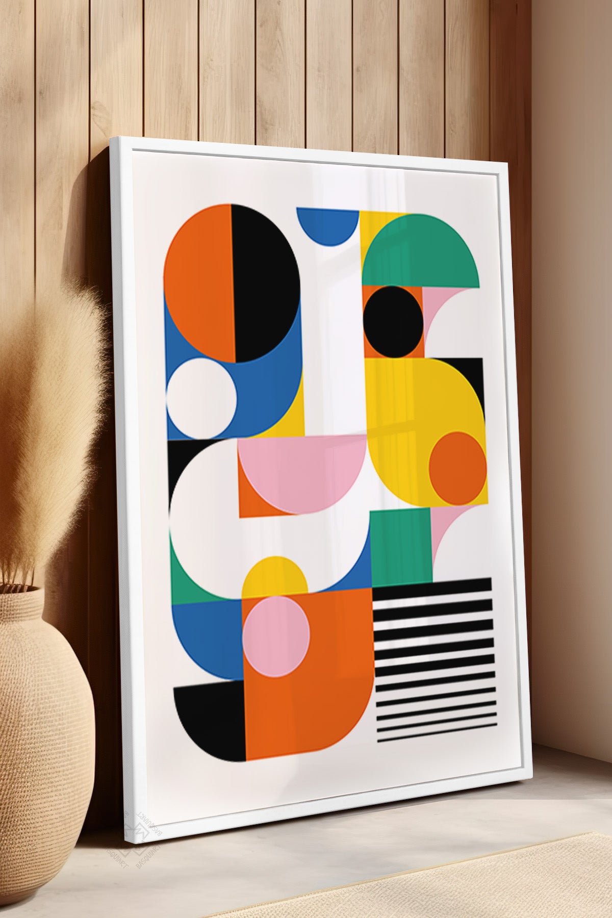 Bauhaus Serisi Beyaz Çerçeveli Poster, Tablo No:11