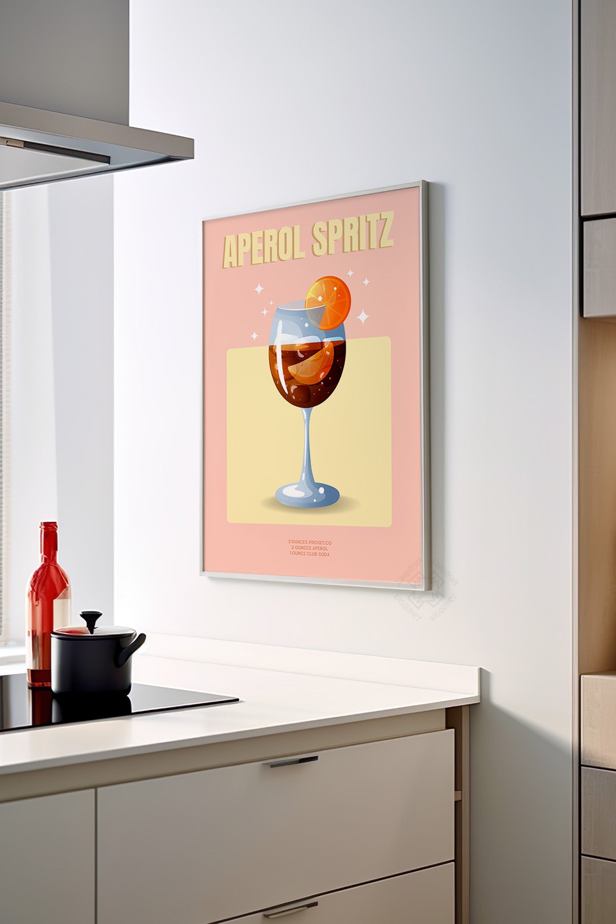 Kokteyl Serisi Beyaz Çerçeveli Poster, Tablo, Cafe, Restoran, Mutfak Duvar Dekoru No:49