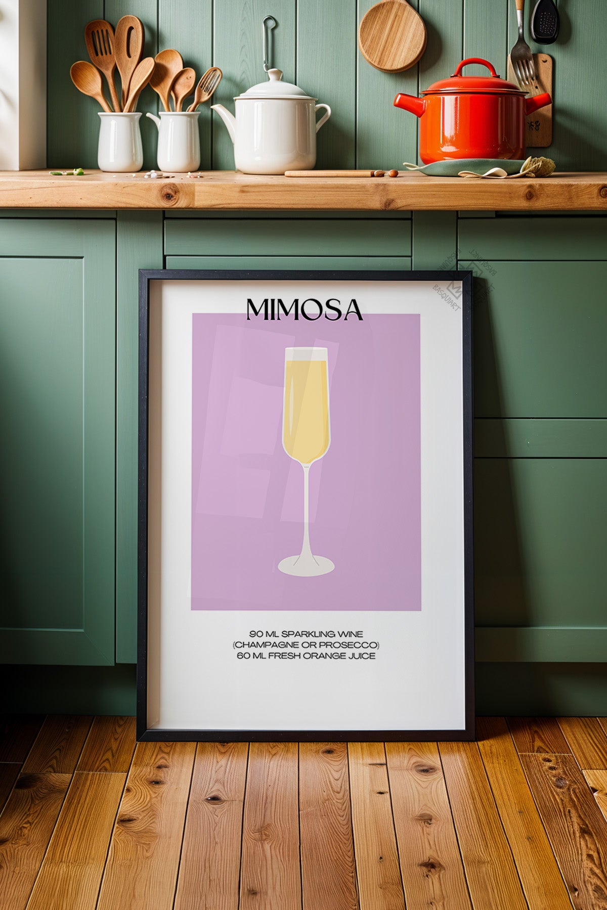 Kokteyl Serisi Siyah Çerçeveli Poster, Tablo, Cafe, Restoran, Mutfak Duvar Dekoru No:25