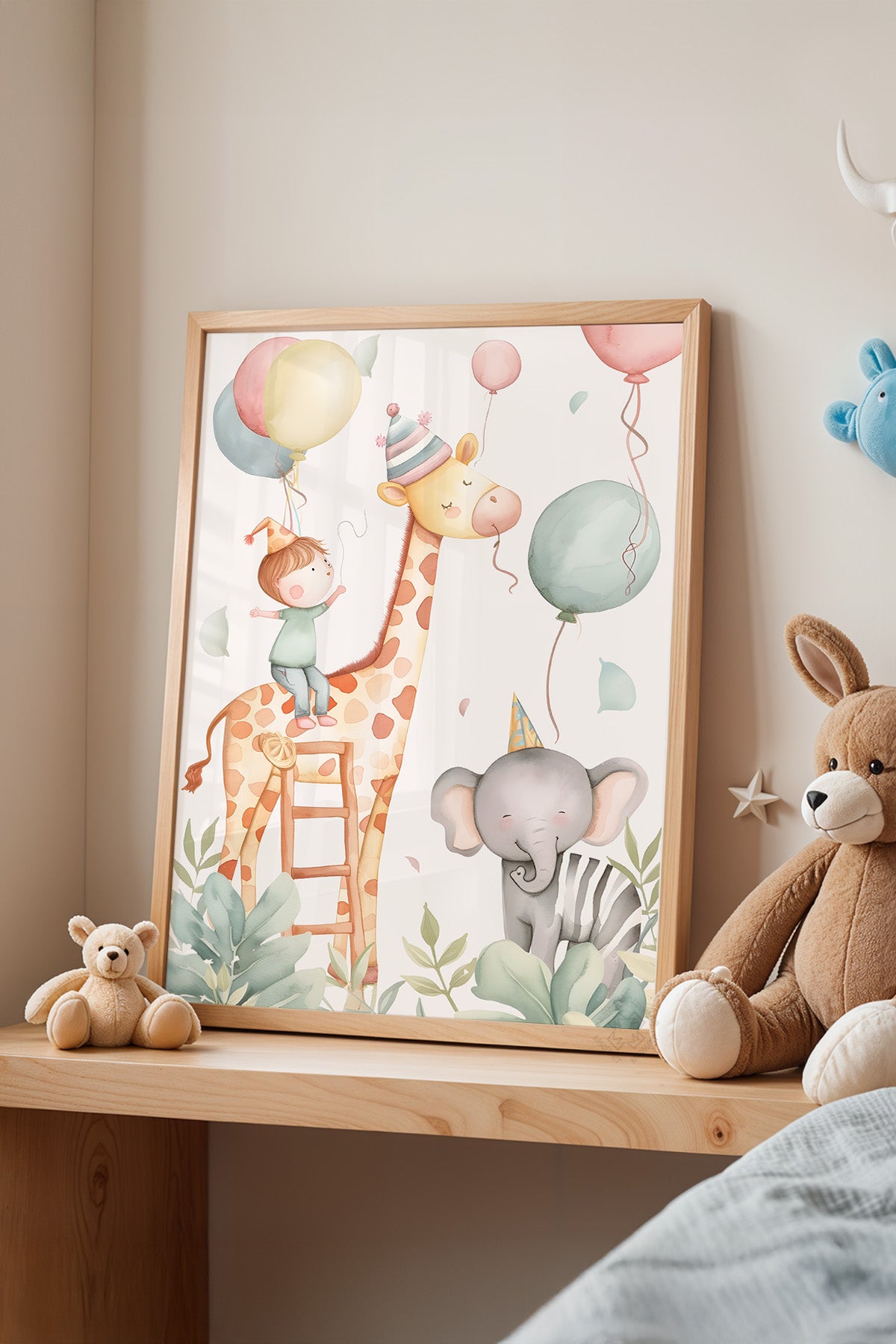 Çocuk Odası, Bebek Odası Ahşap Çerçeveli Poster, Tablo No:77
