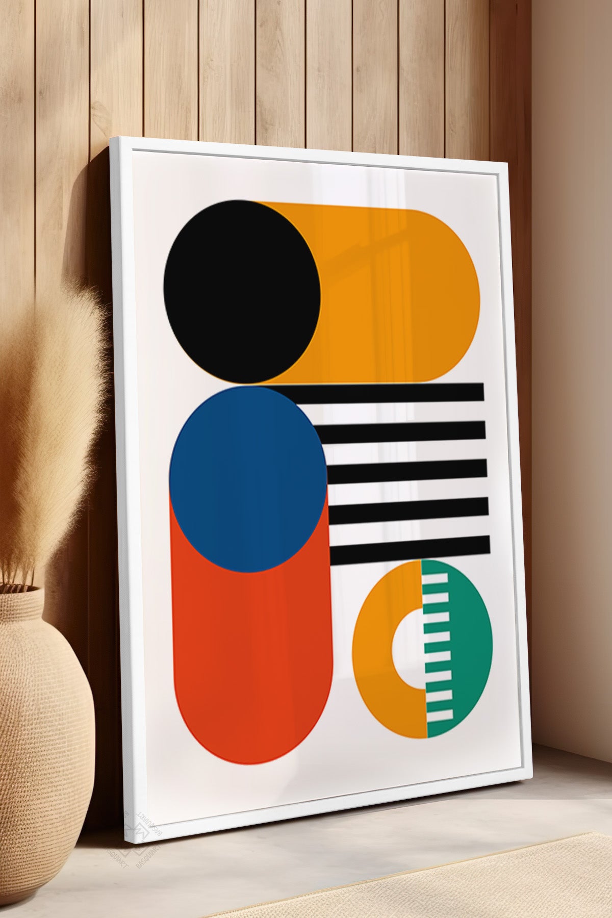 Bauhaus Serisi Beyaz Çerçeveli Poster, Tablo No:4