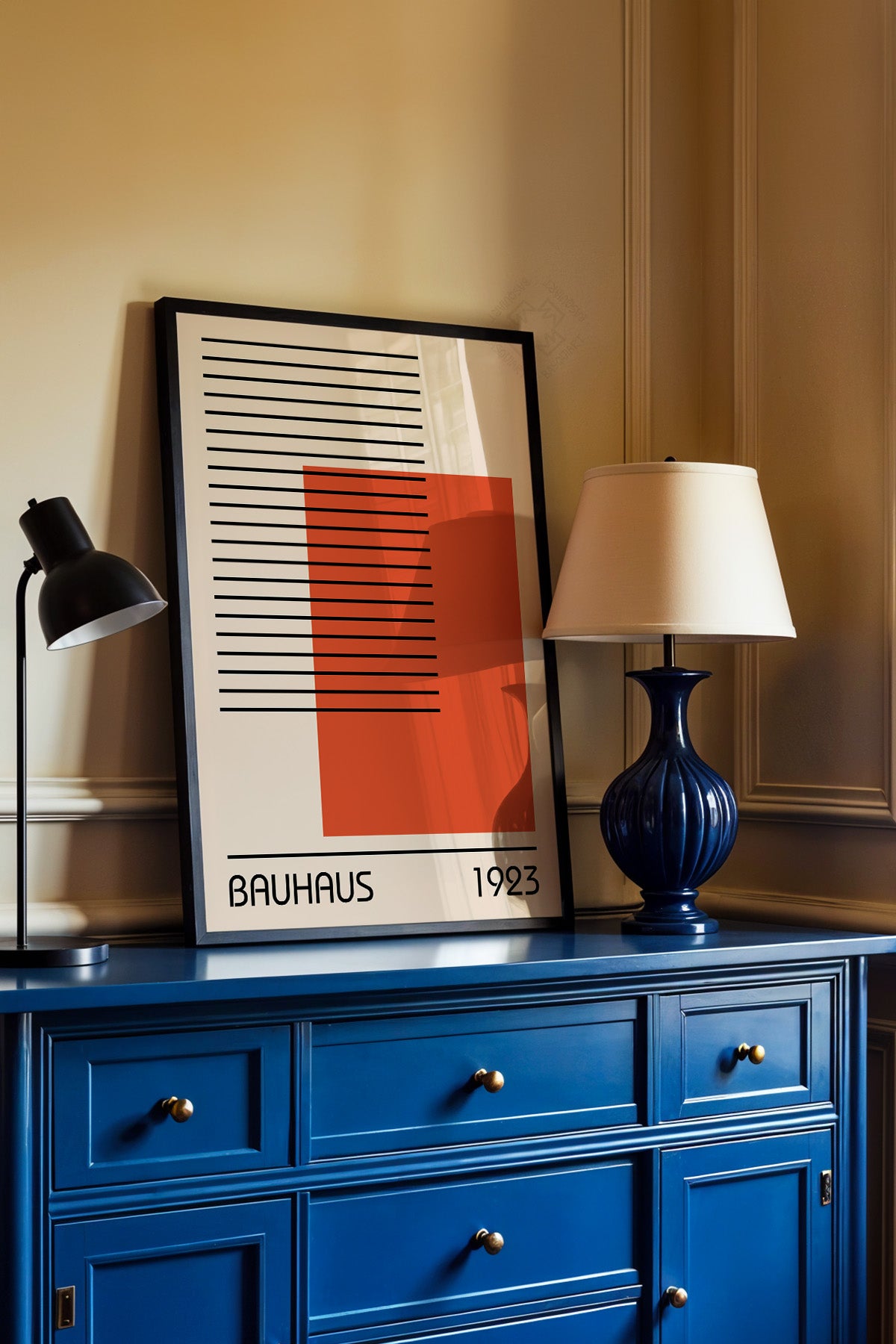 Bauhaus Serisi Siyah Çerçeveli Poster, Tablo No:30