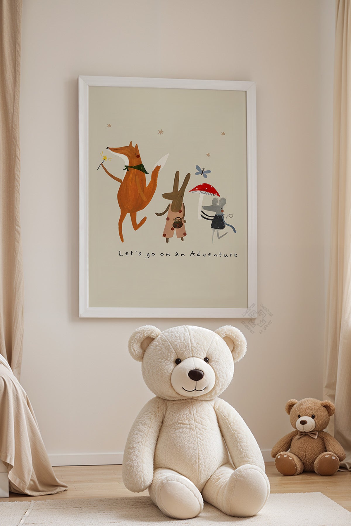 Çocuk Odası, Bebek Odası Beyaz Çerçeveli Poster, Tablo No:38