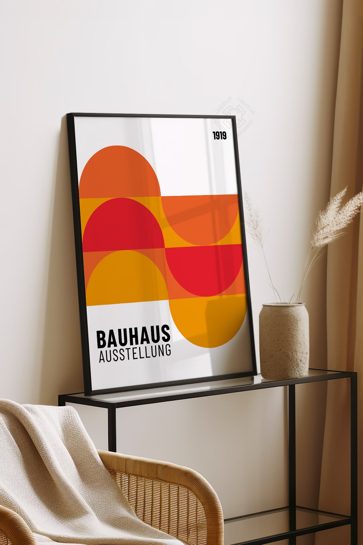 Bauhaus Serisi Siyah Çerçeveli Poster, Tablo No:86