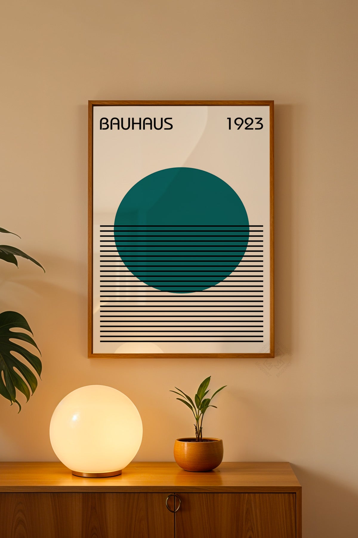 Bauhaus Serisi Ahşap Çerçeveli Poster, Tablo No:39