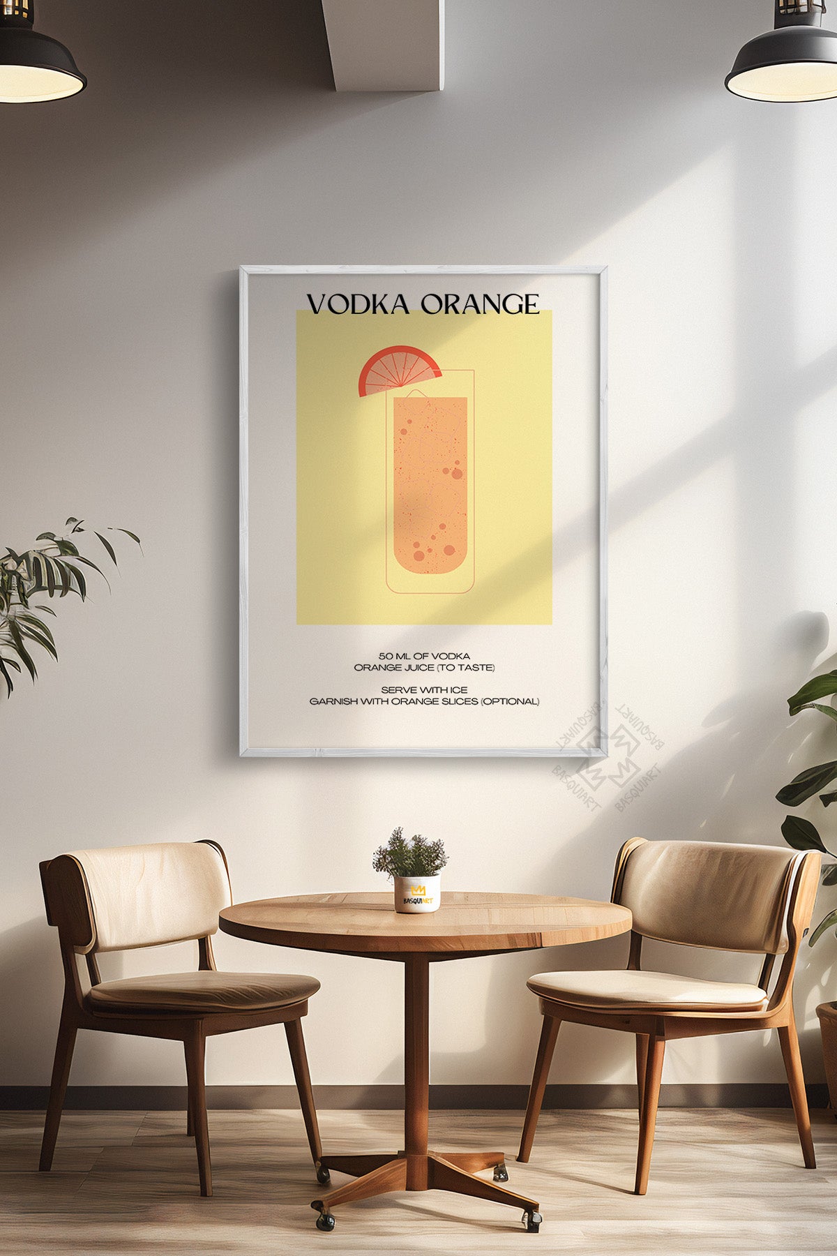 Kokteyl Serisi Beyaz Çerçeveli Poster, Tablo, Cafe, Restoran, Mutfak Duvar Dekoru No:18