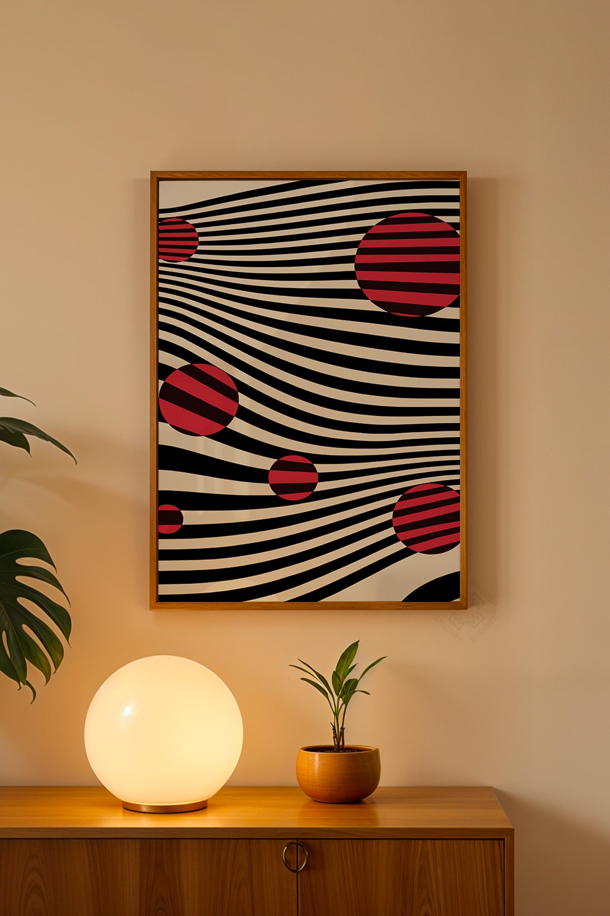 Bauhaus Serisi Ahşap Çerçeveli Poster, Tablo No:32