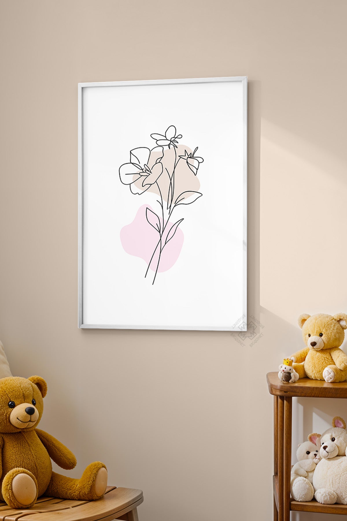 Çocuk Odası, Bebek Odası Beyaz Çerçeveli Poster, Tablo No:91