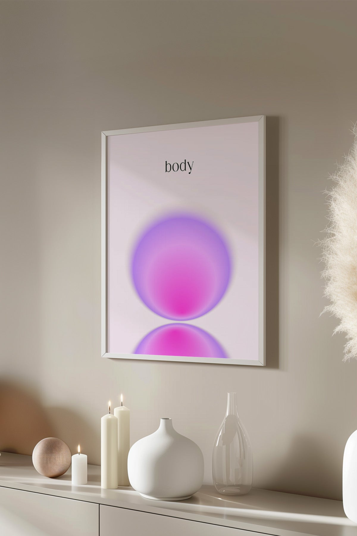 Aura Serisi Beyaz Çerçeveli Poster, Tablo No:108