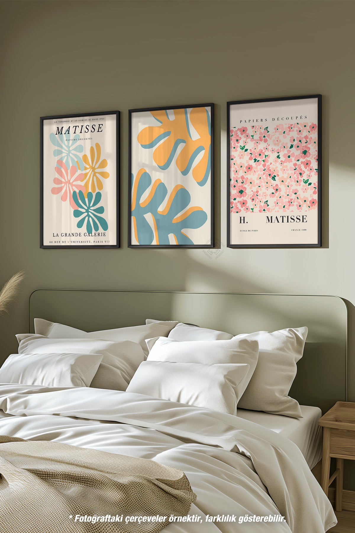 Matisse Dekoratif 3'lü Siyah Çerçeveli Poster, Tablo Seti No:40