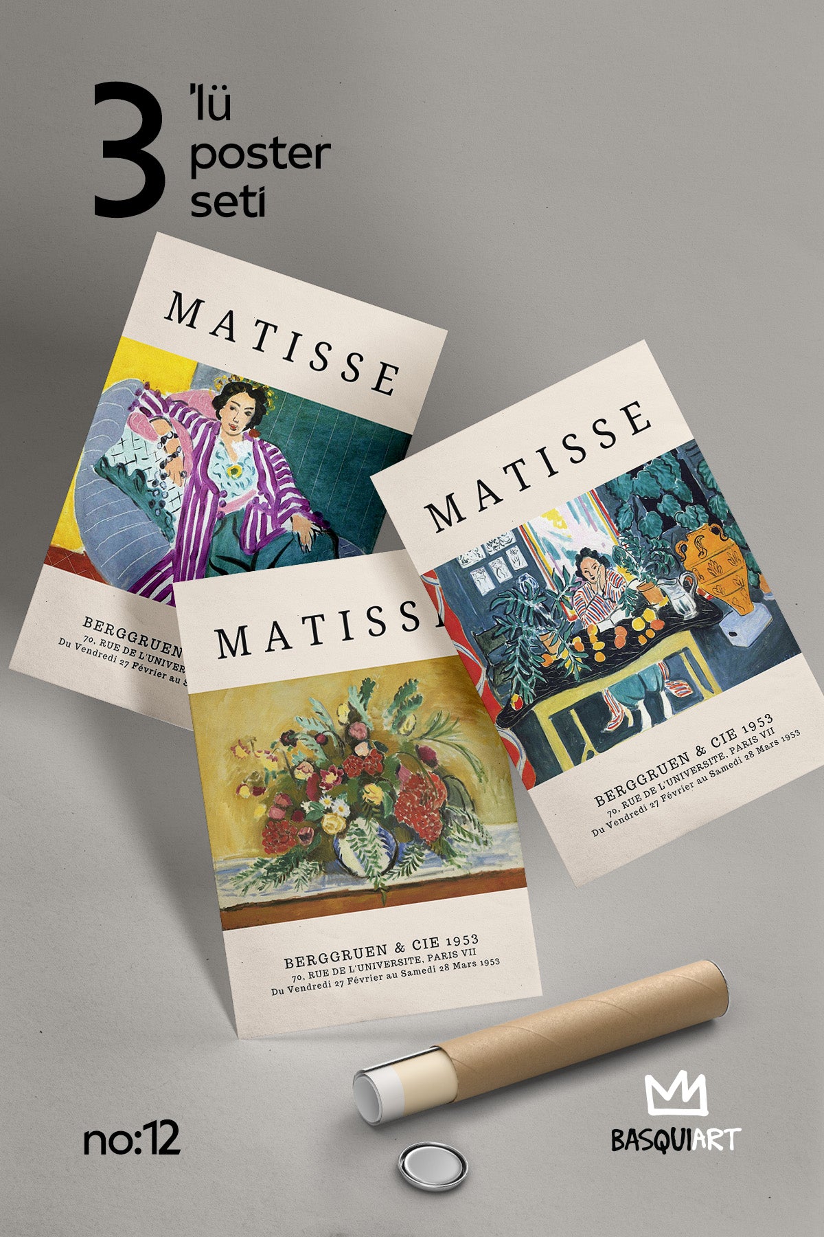 Matisse 3'lü Poster Seti, Duvar Dekoru No:12