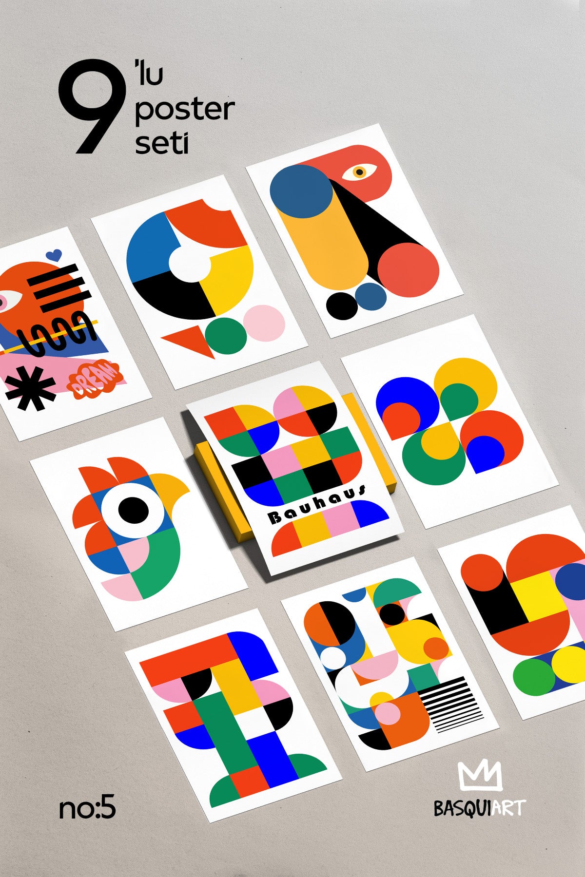 Bauhaus 9'lu Poster Seti, Duvar Dekoru No:5