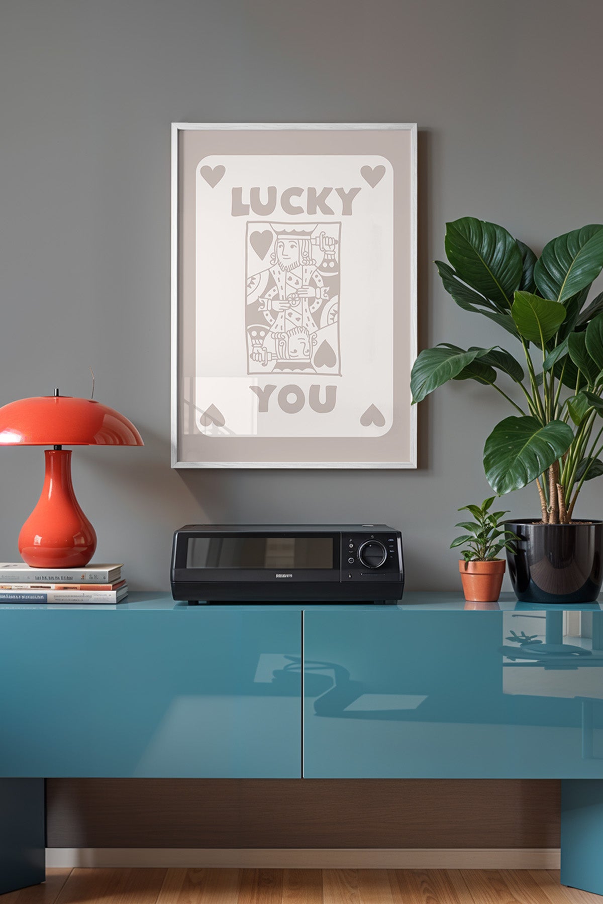 Lucky You Serisi Beyaz Çerçeveli Poster, Tablo Duvar Dekoru No:5