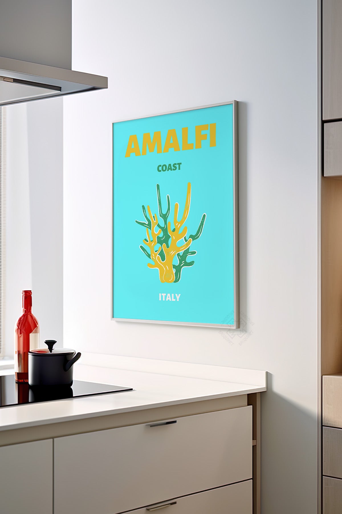 Şehir Serisi Beyaz Çerçeveli Poster, Tablo Duvar Dekoru No:10