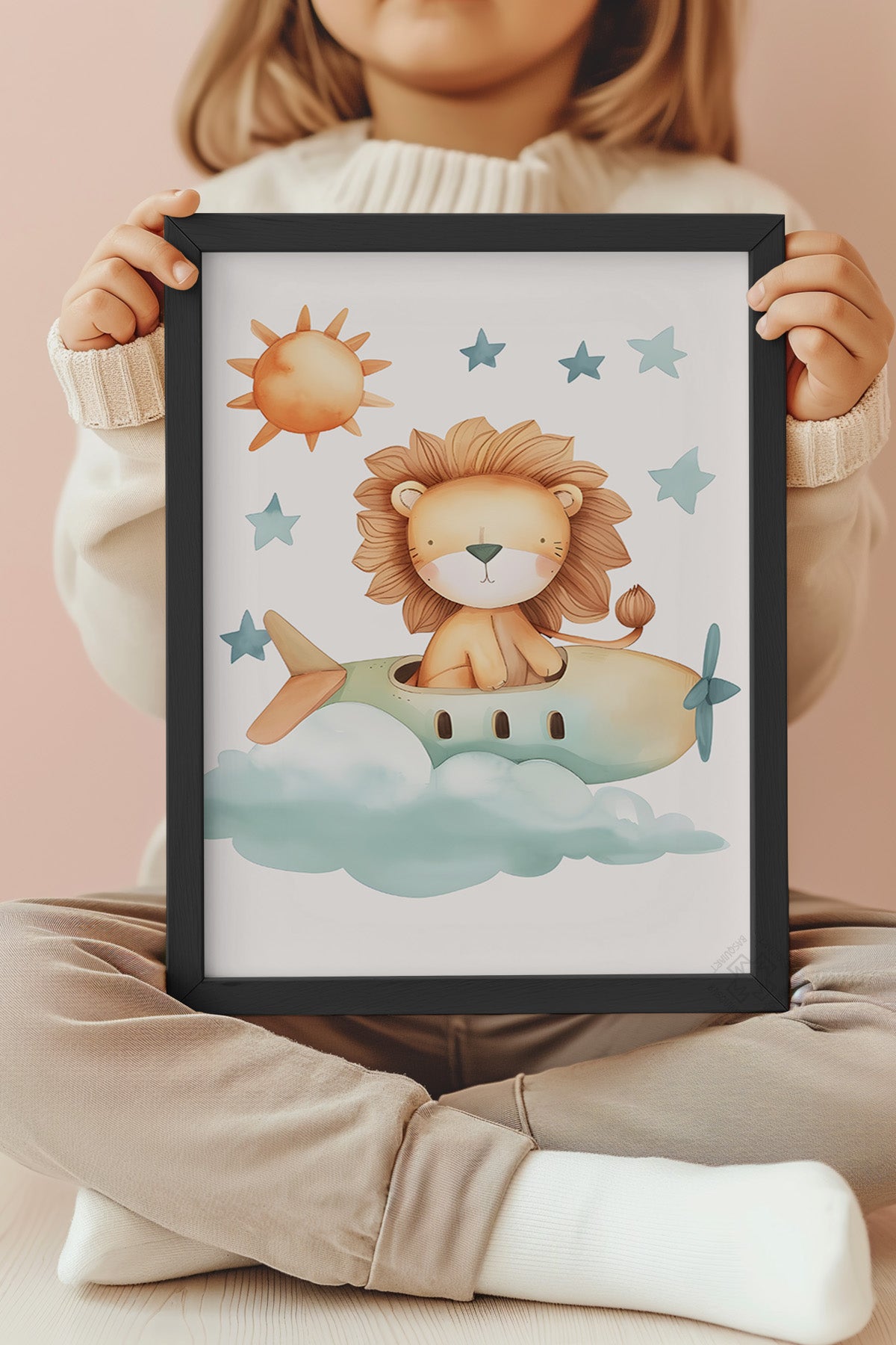 Çocuk Odası, Bebek Odası Siyah Çerçeveli Poster, Tablo No:44