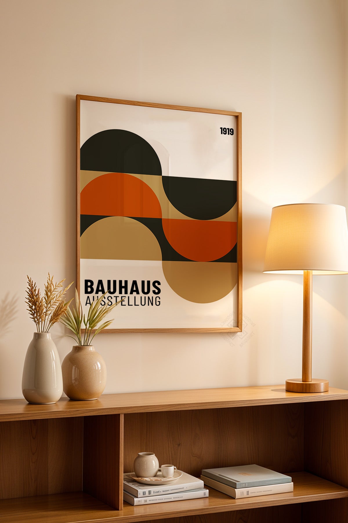 Bauhaus Serisi Ahşap Çerçeveli Poster, Tablo No:89