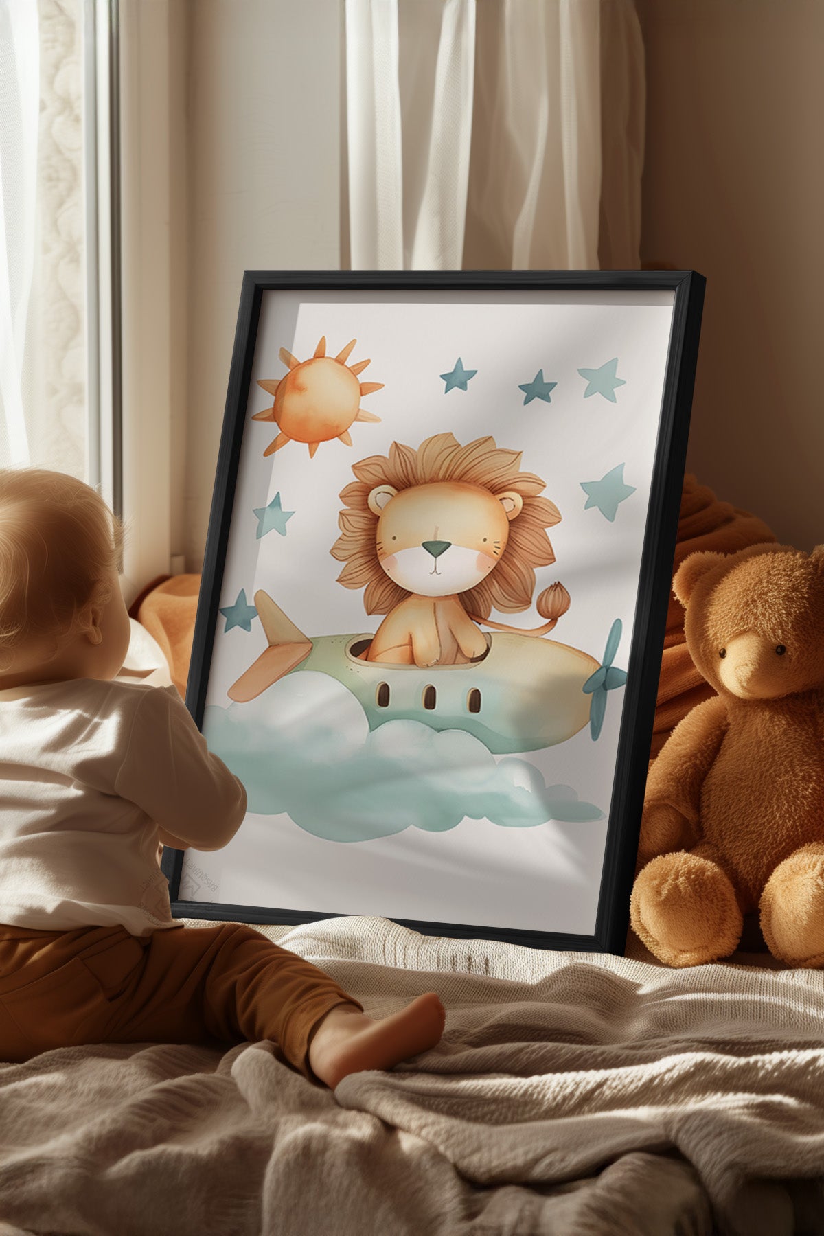 Çocuk Odası, Bebek Odası Siyah Çerçeveli Poster, Tablo No:44