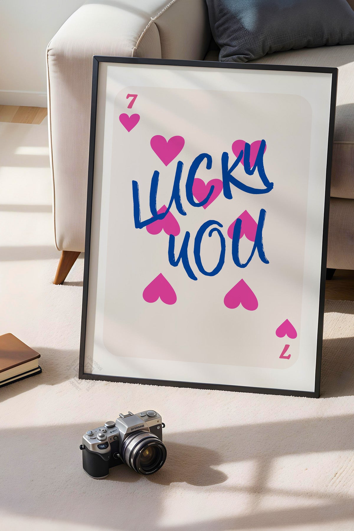 Lucky You Serisi Siyah Çerçeveli Poster, Tablo Duvar Dekoru No:124