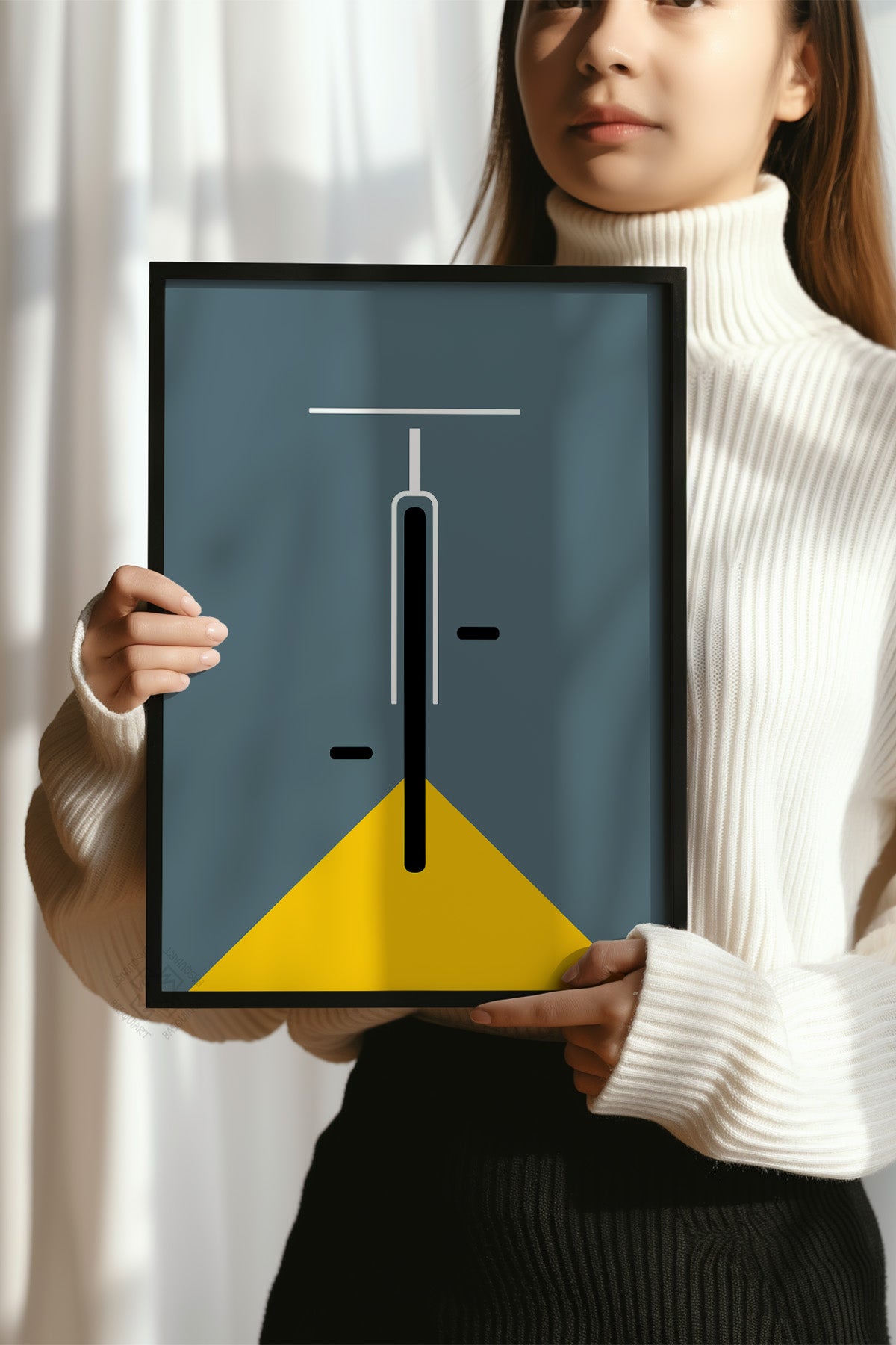 Bauhaus Serisi Siyah Çerçeveli Poster, Tablo No:55
