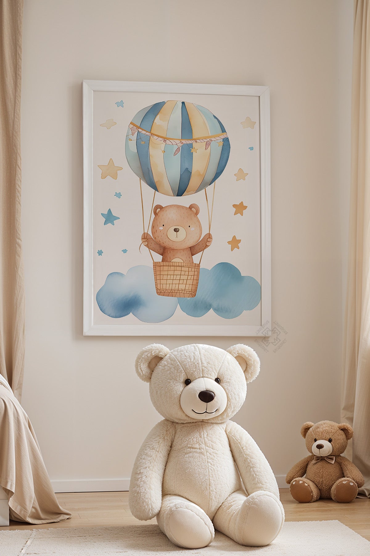 Çocuk Odası, Bebek Odası Beyaz Çerçeveli Poster, Tablo No:85