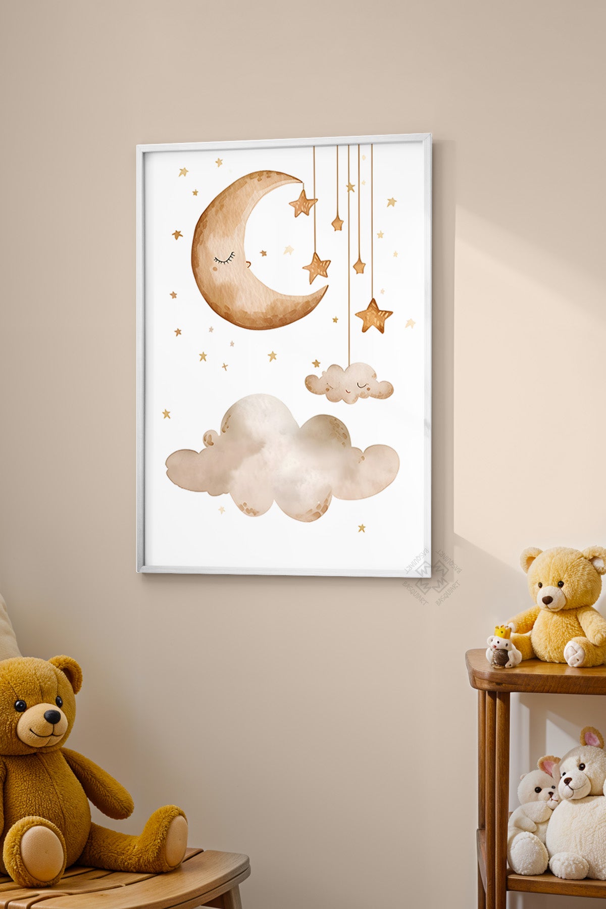 Çocuk Odası, Bebek Odası Beyaz Çerçeveli Poster, Tablo No:95