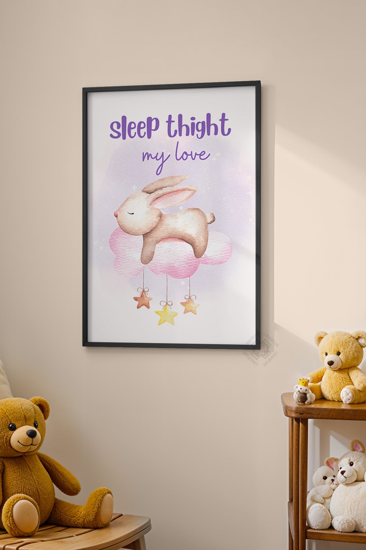 Çocuk Odası, Bebek Odası Siyah Çerçeveli Poster, Tablo No:28