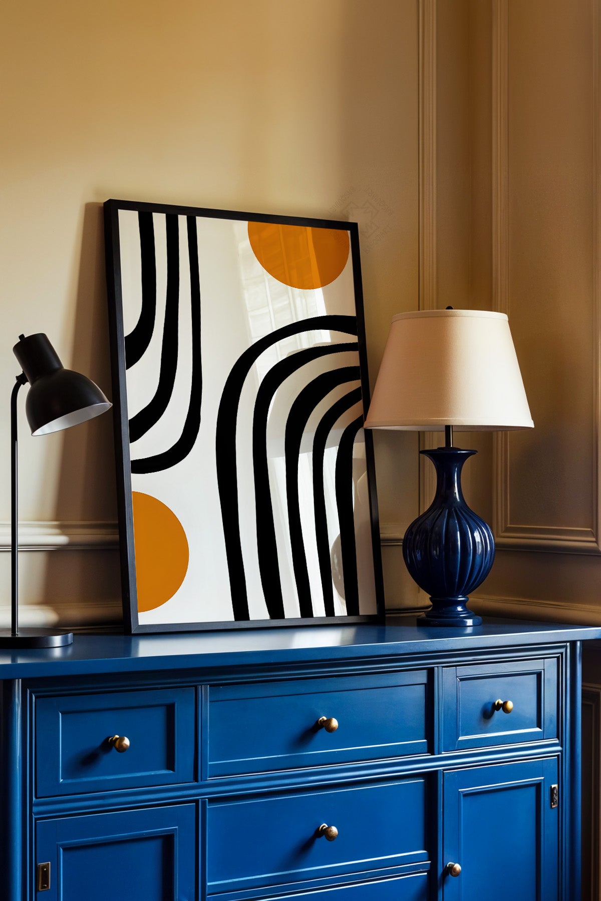 Bauhaus Serisi Siyah Çerçeveli Poster, Tablo No:105