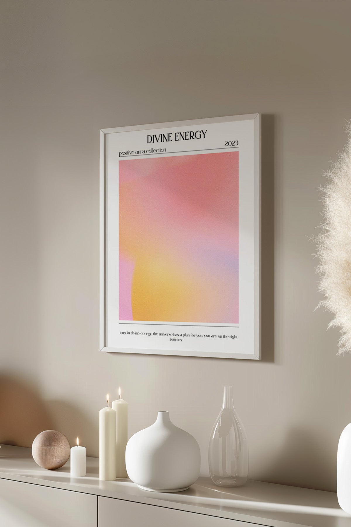 Aura Serisi Beyaz Çerçeveli Poster, Tablo No:55