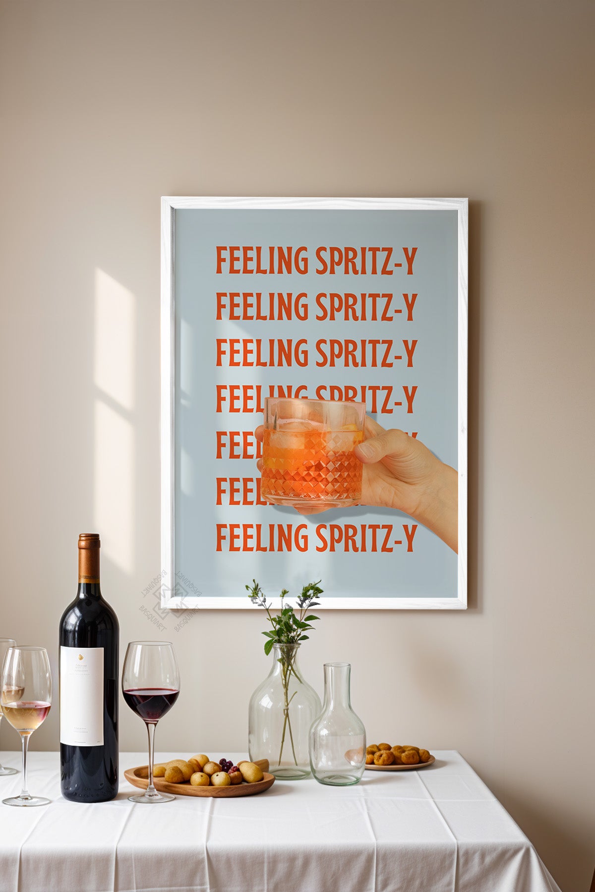 Kokteyl Serisi Beyaz Çerçeveli Poster, Tablo, Cafe, Restoran, Mutfak Duvar Dekoru No:32