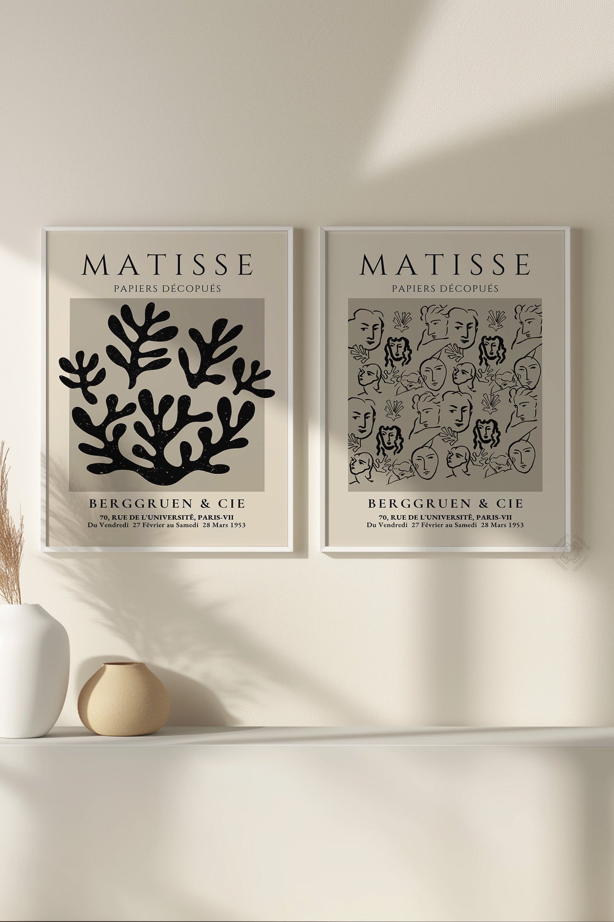 Matisse 2'li Beyaz Çerçeveli Poster, Tablo Seti No:22