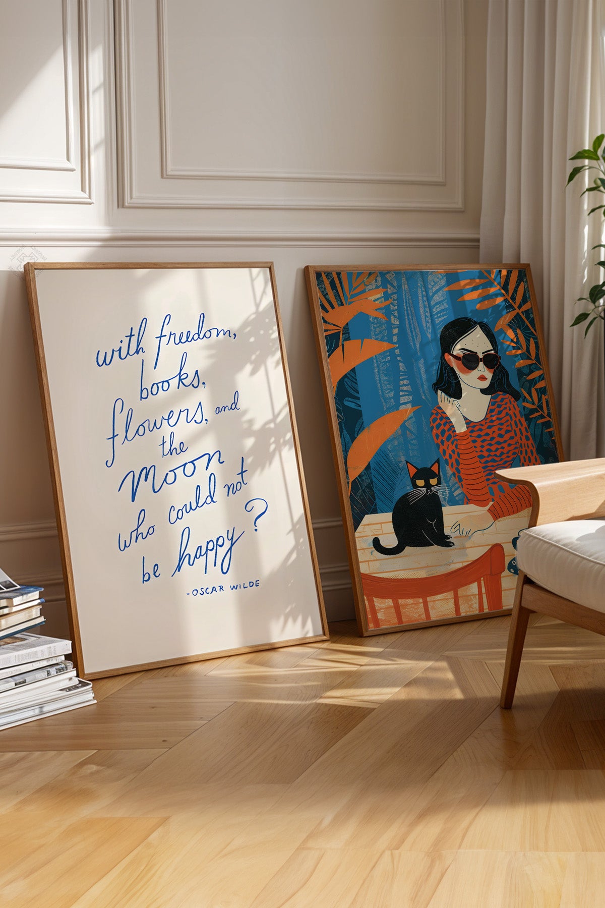 Oscar Wilde 2'li Ahşap Çerçeveli Poster, Sanatsal Tablo Seti No:3