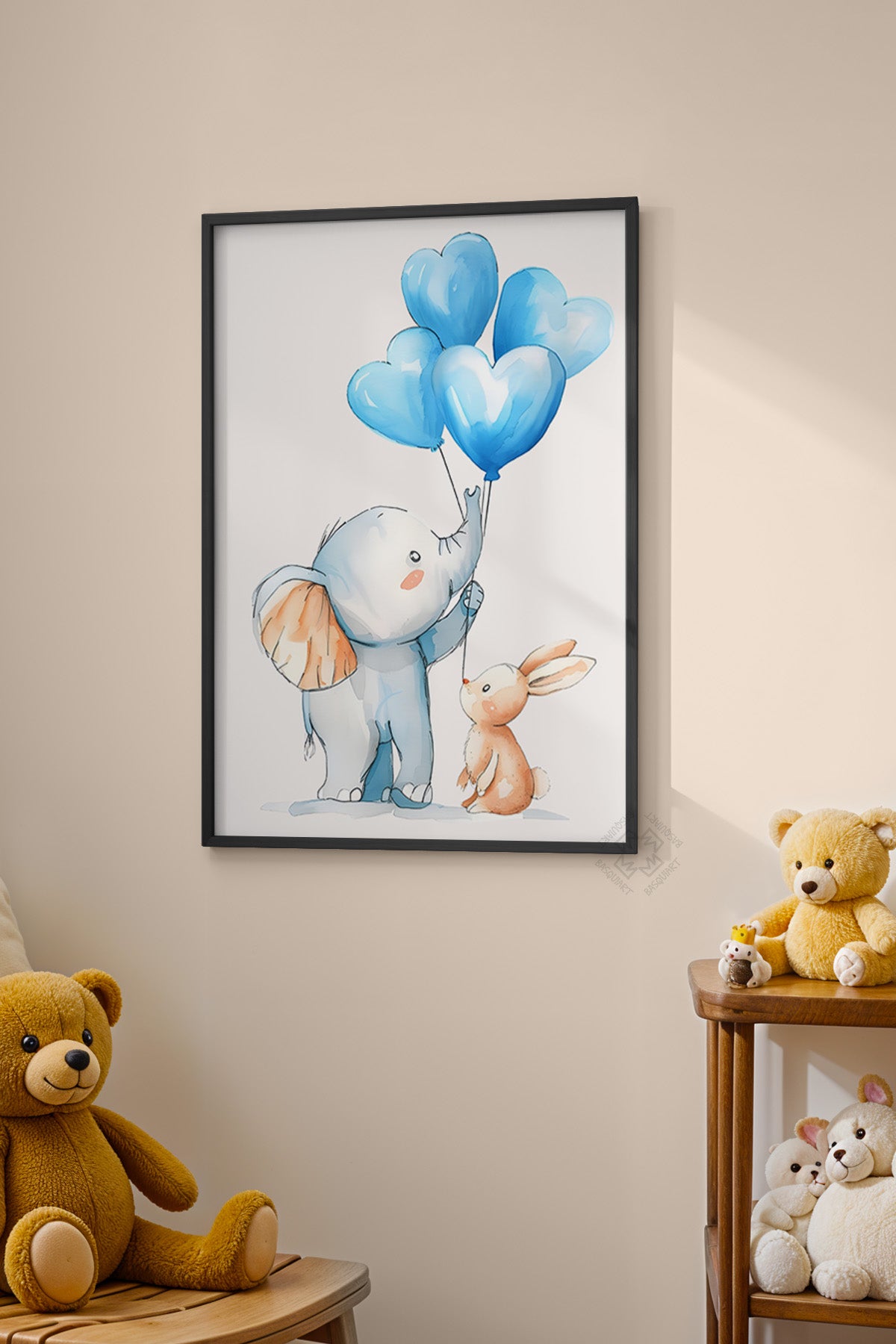 Çocuk Odası, Bebek Odası Siyah Çerçeveli Poster, Tablo No:74