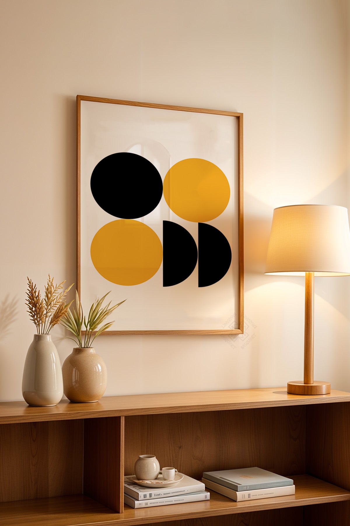 Bauhaus Serisi Ahşap Çerçeveli Poster, Tablo No:102