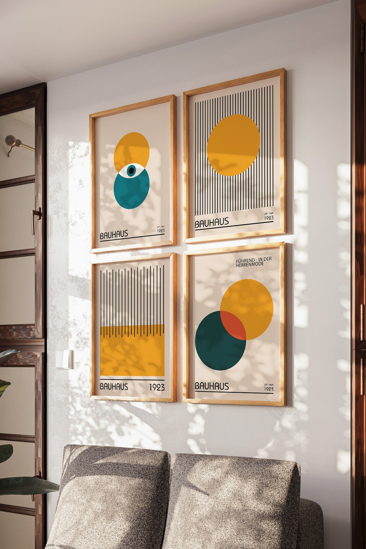 Bauhaus 4'lü Ahşap Çerçeveli Poster, Tablo Seti No:23