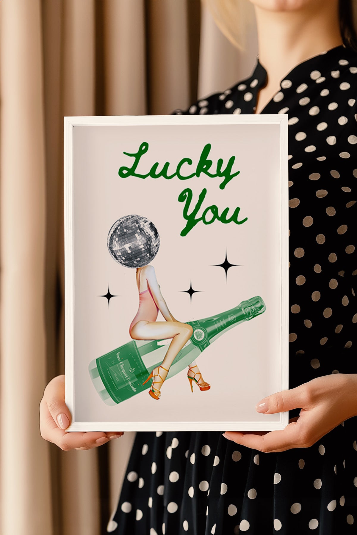 Lucky You Serisi Beyaz Çerçeveli Poster, Tablo Duvar Dekoru No:134