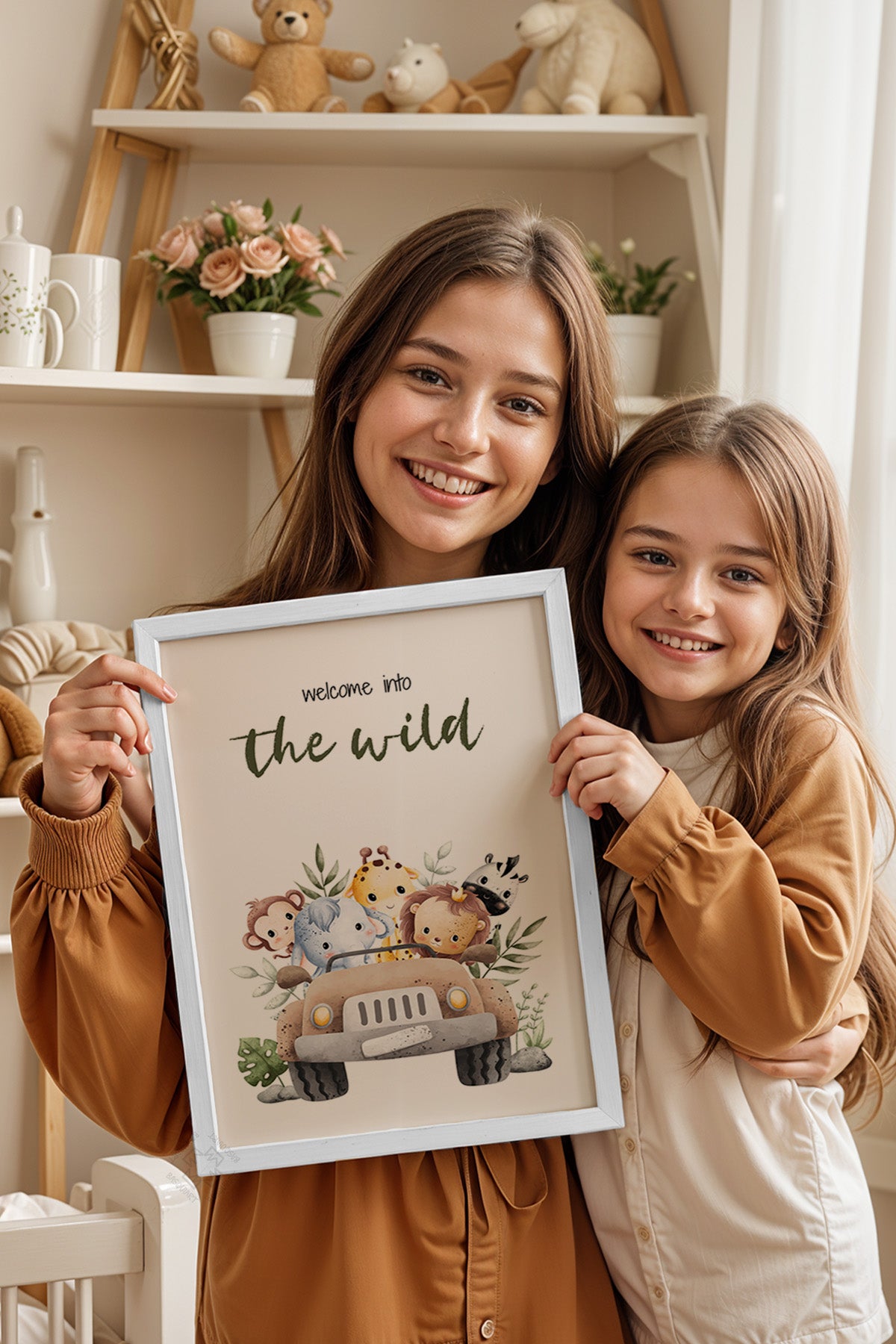 Çocuk Odası, Bebek Odası Beyaz Çerçeveli Poster, Tablo No:22