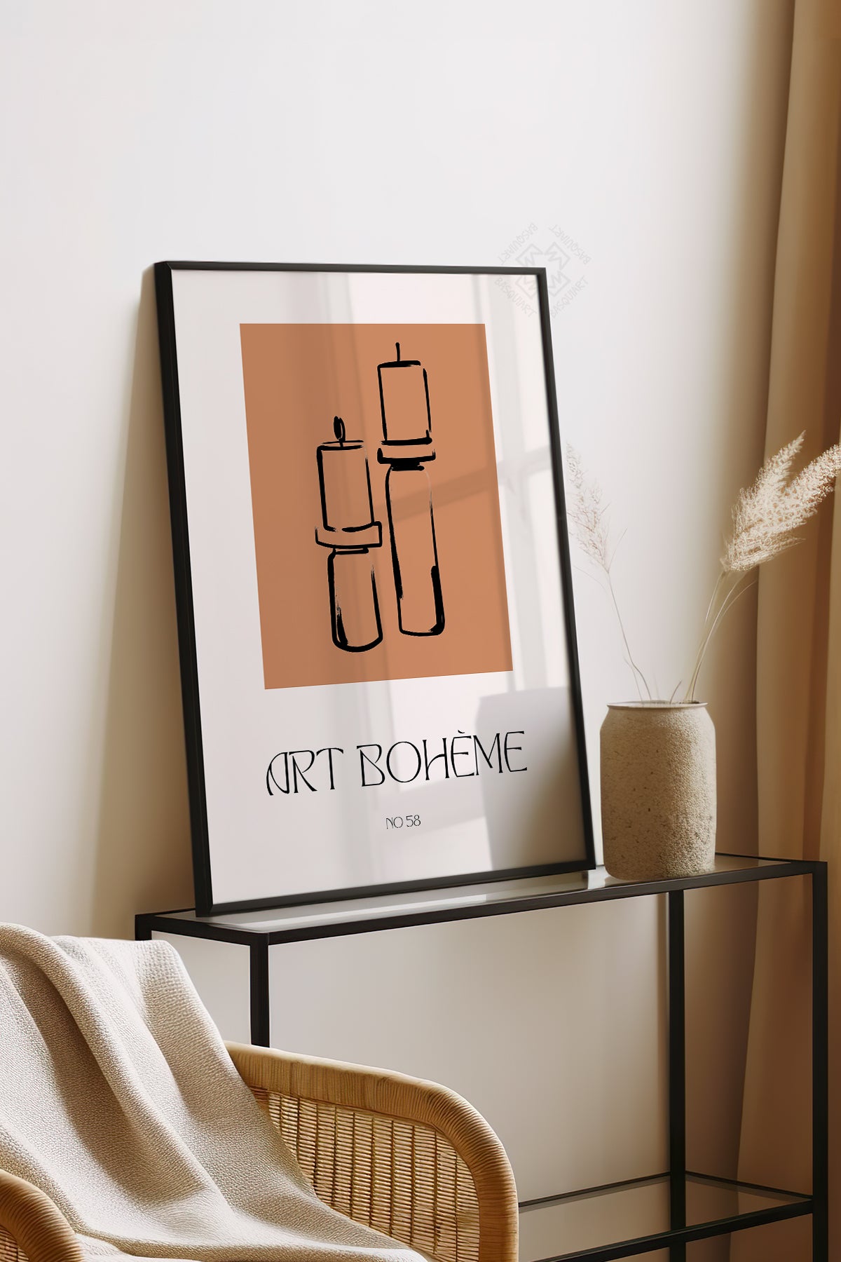Bohemian Serisi Siyah Çerçeveli Poster, Tablo No:66