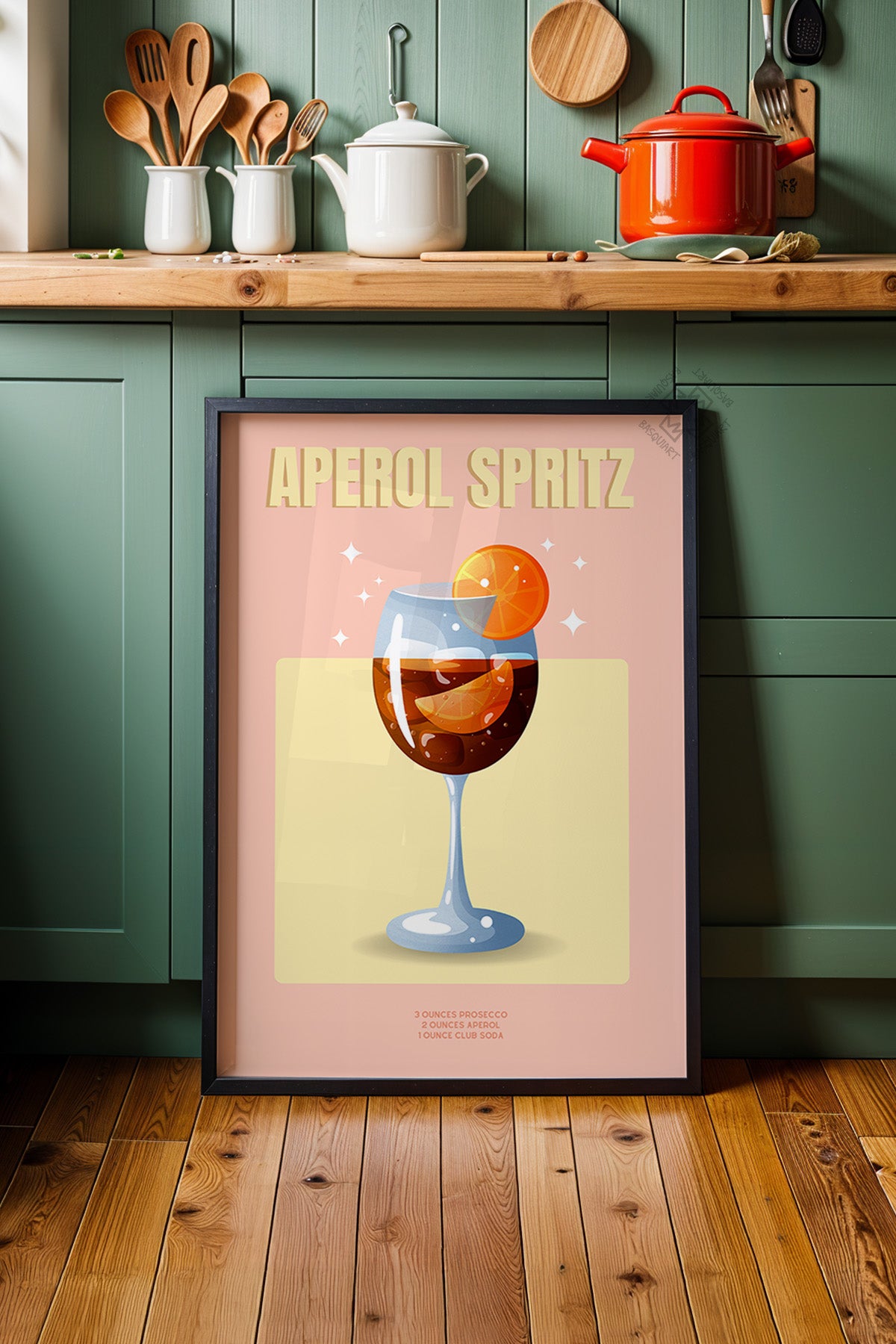 Kokteyl Serisi Siyah Çerçeveli Poster, Tablo, Cafe, Restoran, Mutfak Duvar Dekoru No:49