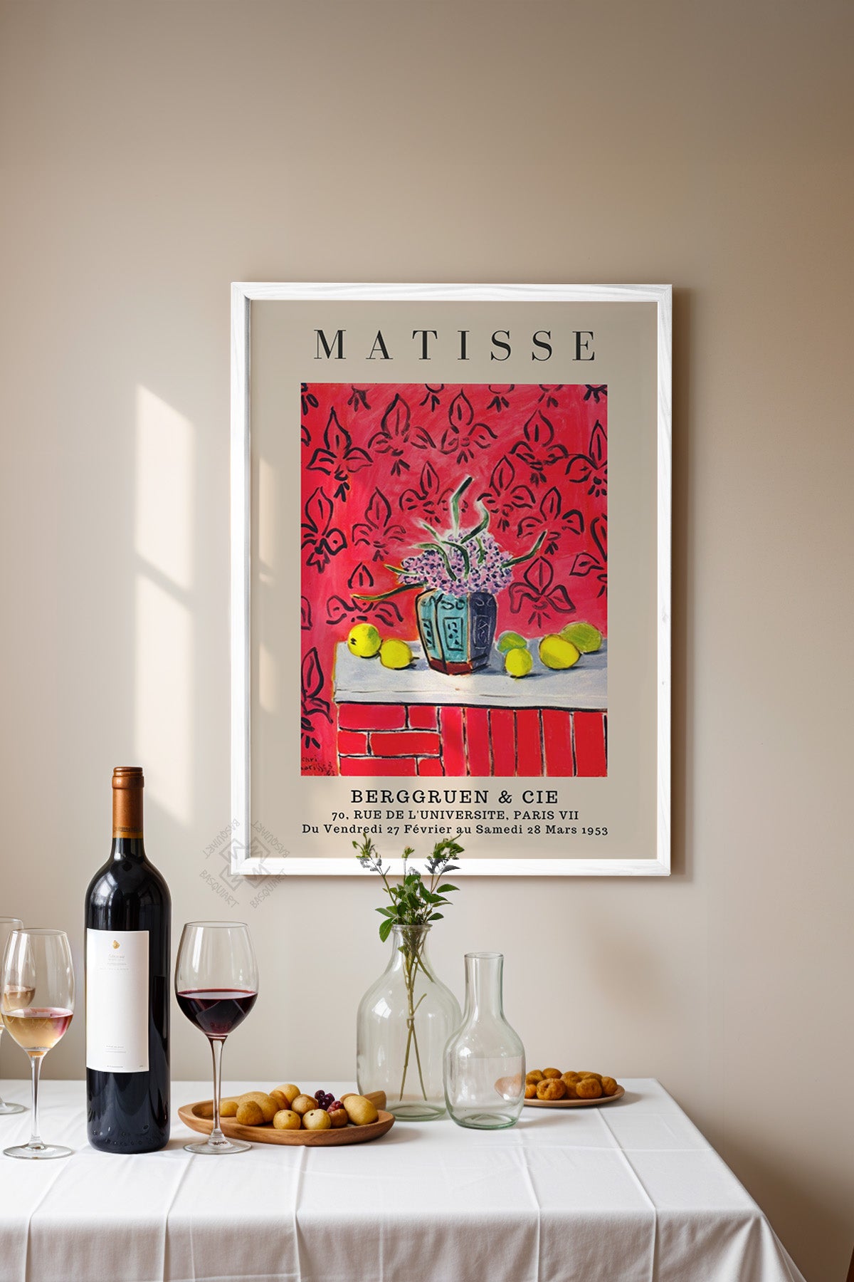 Henri Matisse Serisi Beyaz Çerçeveli Poster, Tablo Duvar Dekoru No:11