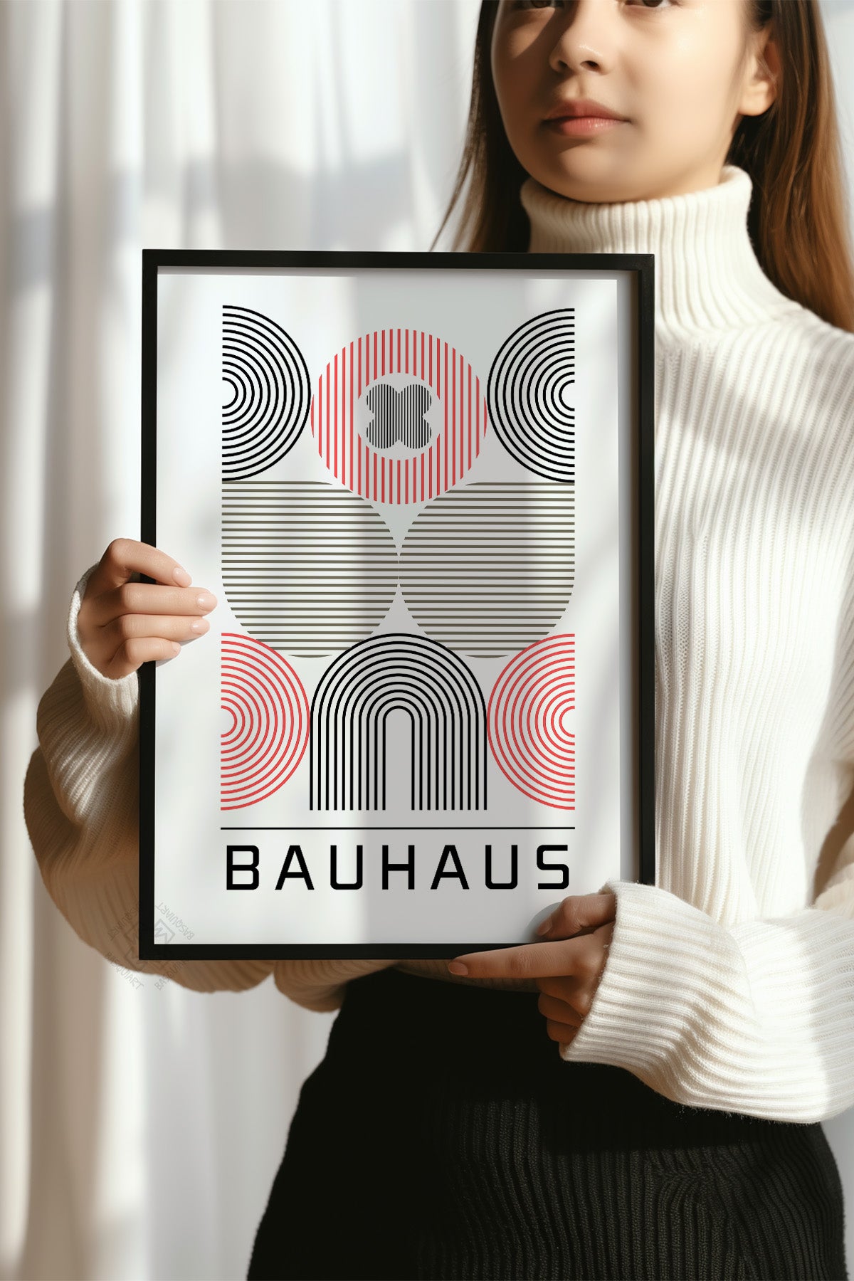 Bauhaus Serisi Siyah Çerçeveli Poster, Tablo No:116
