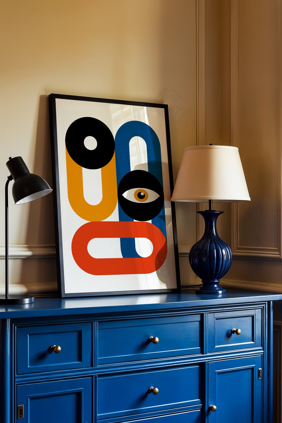 Bauhaus Serisi Siyah Çerçeveli Poster, Tablo No:2