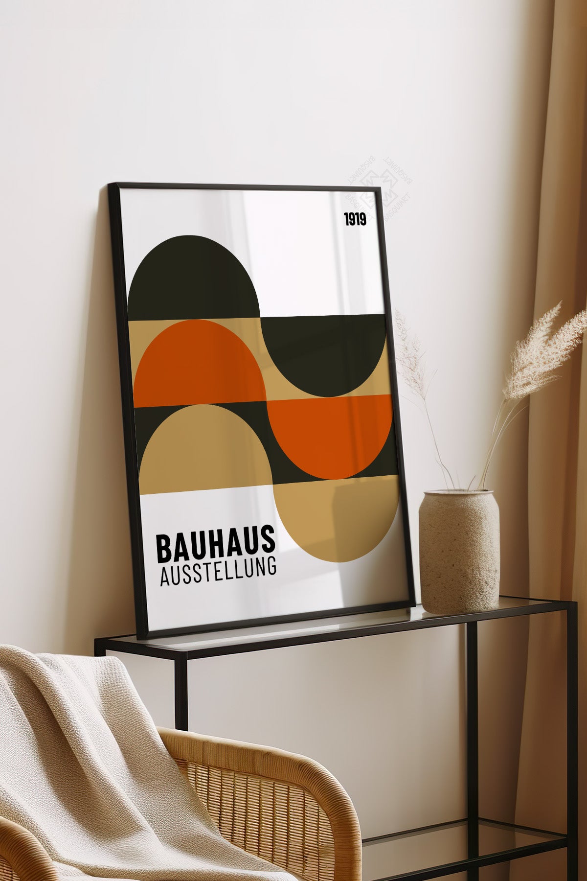 Bauhaus Serisi Siyah Çerçeveli Poster, Tablo No:89