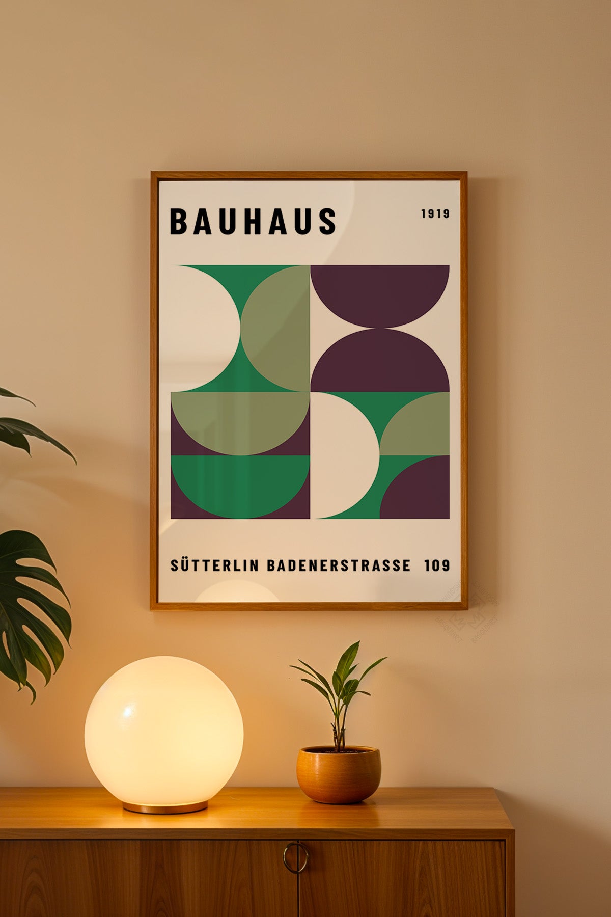 Bauhaus Serisi Ahşap Çerçeveli Poster, Tablo No:92