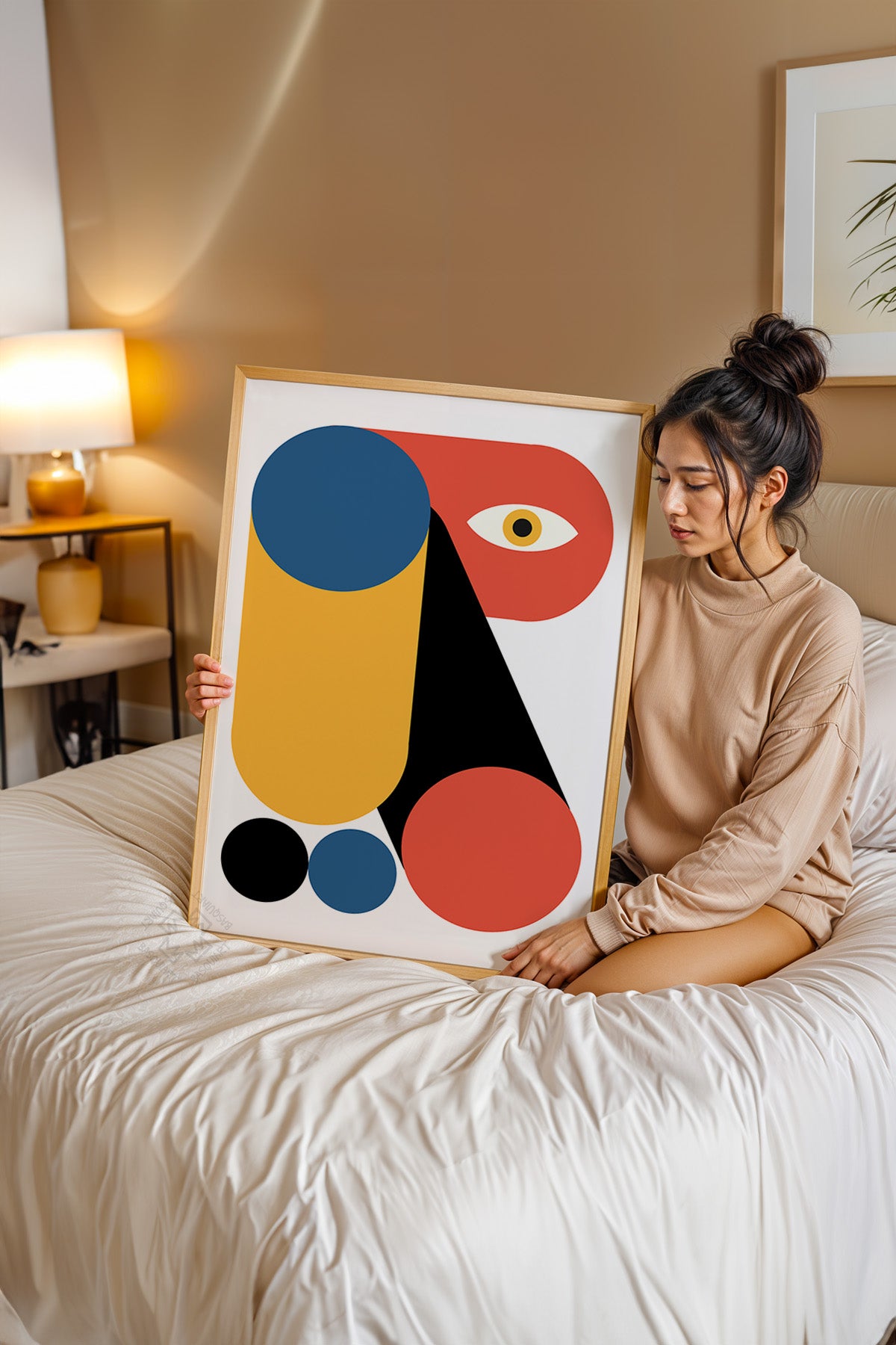 Bauhaus Serisi Ahşap Çerçeveli Poster, Tablo No:8